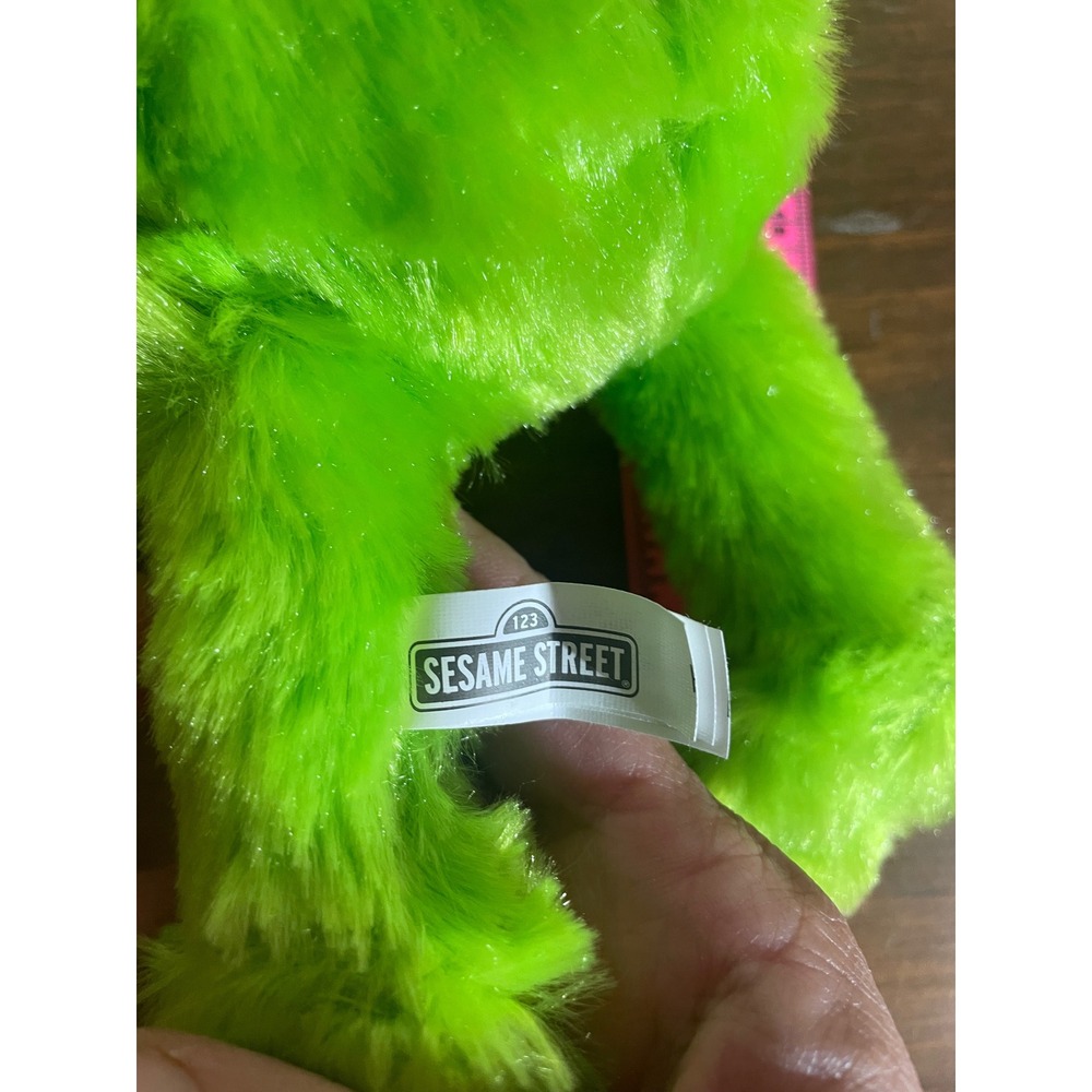 Sesame Street Toy Factory Neon Green Elmo Cookie Monster Style Plush 11" 401X020 - Picture 6 of 11